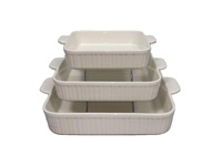 Ensemble de 3 plats en céramique JIUWANG pour four et table, plats ovales, plat à gratin en grès, plat à lasagna