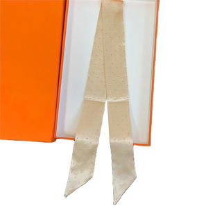 Écharpe en soie fine pour femme, motif <span class=keywords><strong>flamant</strong></span> rose noir et rose, pour cravate, bandeau, anse de sac, nœud ou attache de poignet - Product Image 5