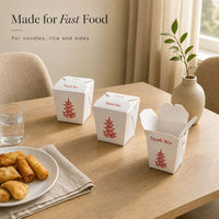 Boîte en papier pliable de 16 oz, personnalisée, jetable, pour plats à emporter, contenants alimentaires pour nouilles, pour les restaurants