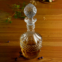 Juego de Vasos de Whisky con Forma Antigua Grabada, 850 ml, Decantador Elegante con Tapón Ornamentado, Apto para Lavavajillas, para Whisky y Vodka, Superventas 2021