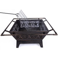 Foyer extérieur rond en acier de 32 pouces avec design étoile, pour brûler du bois, avec barbecue pliable, montage facile, vente en gros