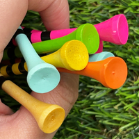 Tés de golf en bois personnalisés tailles durables de 83mm mélange de couleurs en bois et bambou en stock