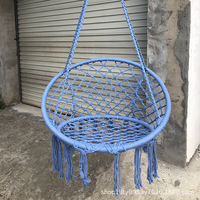 Fauteuil suspendu INS de style nordique, durable, en corde de nylon, avec pompons, pour balcon et intérieur, toutes saisons, fabriqué en Chine
