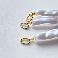 Breloques en acier inoxydable EMANCO style minimaliste avec éléments de perles d'imitation, idéales pour la fabrication de bijoux DIY, vente directe d'usine