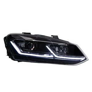 Nuovo Faro LED per <span class=keywords><strong>Volkswagen</strong></span> <span class=keywords><strong>Polo</strong></span> 11-18, Gruppo Ottico LED Modificato con Doppia Lente a L e Luci DRL e Indicatori di Direzione - Product Image 2