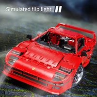 XJD JD017 Blocs de construction de voiture de sport F40 à l'échelle 1:8, 4026 pièces, modèle ABS, ensemble de briques de voiture de course, jouet STEM pour adultes, cadeau