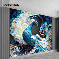 1220*2440 panneau de marbre Uv décoration intérieure feuille de plastique laminé panneau mural en Pvc très brillant pour décor de conception de bureau de maison
