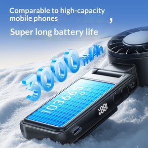 Ventilateur portable pliable 3000 mAh, mini ventilateur turbo rechargeable par USB pour les voyages, l'extérieur et le refroidissement personnel, ventilateur électrique portatif - Product Image 6