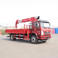 Grue hydraulique montée sur camion de 6 à 10 tonnes, à flèche télescopique, pour travaux de levage de charges sur chantier