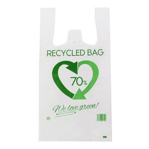 Bolsa de Camiseta Blanca Impresa, Biodegradable, Resistente a la Humedad, a Precio Económico, para Farmacias, Supermercados, Exposiciones y Compras - Product Image 1