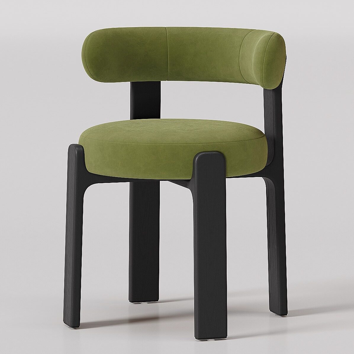 Black wooden frame-green velvet