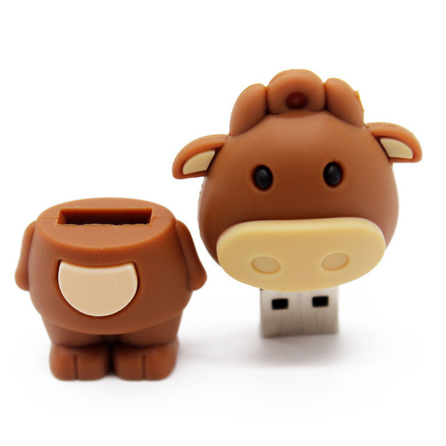 Cartoon Zodiac Animal 4GB8GB USB 2.0 Eco-friendly Silicone U Disk with Digital Printing and Free Key Chain