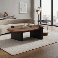 Nouvelle table basse en bois massif Japandi tendance 2026, design moderne et épuré, idéale pour les petits appartements et salons.