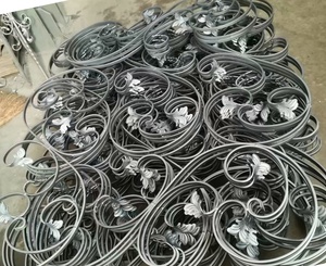 Ouya Qualität Schmiedeeisen Geländer Dekor hand gefertigte geschmiedete Stahl S <span class=keywords><strong>Scroll</strong></span> Rosette Panels Elegante Zaun gitter & Tore - Product Image 3