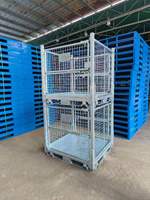 Contenedor de Almacenamiento de Malla Metálica para Montacargas YOUGU, Contenedor de Almacenamiento Apilable Galvanizado, Contenedor de Paletas con Malla ISO9001