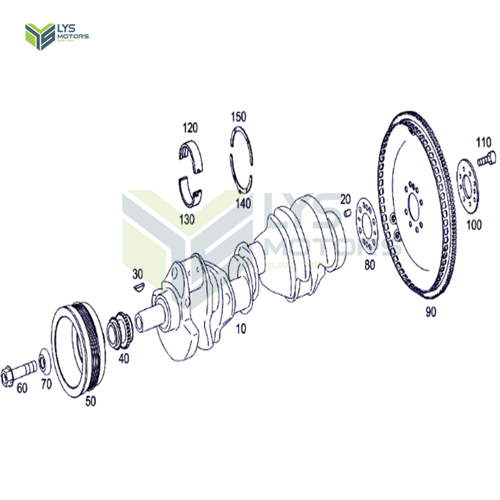 メルクル Crankshaft A 157 030 02 01 for Mercedes-Benz M157 5.5T