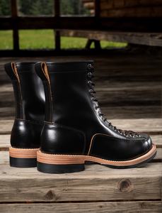 Stivali Monkey Boots resistenti con cuciture Goodyear-Welted, stile robusto, in vera pelle Heritage, con punta Moc Toe, per <span class=keywords><strong>uomo</strong></span>. - Product Image 4