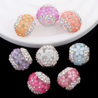 Nouvelles perles colorées en forme de fleur, de lanterne et de boule, à trou droit, pour DIY, stylos, chaînes de téléphone portable, porte-clés, chaînes de sac et accessoires