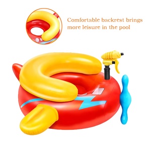 Avión pistola de agua juego feliz diseños personalizados PVC inflable piscina flotador natación anillos para piscina agua diversión - Product Image 4