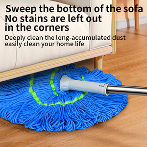 Miễn Phí Mẫu Chúng Tôi & EU Dài Cực Thép Sợi Nhỏ Sàn Lau Tự Xoắn Hộ Gia Đình Công Cụ Làm Sạch Với Xoay Nước Lau - Product Image 6