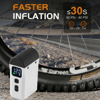 Fast Inflation 120psi Mini Electric Bike Pumps Digital Gauge Tyre Inflator for Cycling Trips