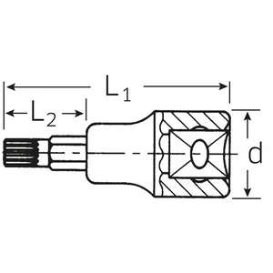 STAHLWILLE - 03060014 Douilles de tournevis 1/2 ''pour vis à douille polygonale (XZN®) - EAN 4018754006458 DOUILLES À MAIN 1/2" - Product Image 2