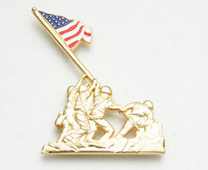 定制设计的金镍双色3D剑金属翻领别针 - Product Image 6