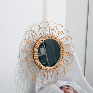 <b>Vintage</b> Woven Rattan Wall <b>Mirror</b> Eco-Friendly Creative Design for Home Decoration for Bathroom Living Room From Vietnam Factory - Product Image 4