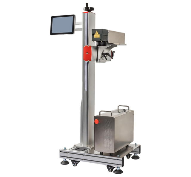 Yaomatec 30W High Speed Fiber Flying Laser Marking Machine Expiry Date QR Code Printer for PE HDPE PVC Pipe Bag Bottle
