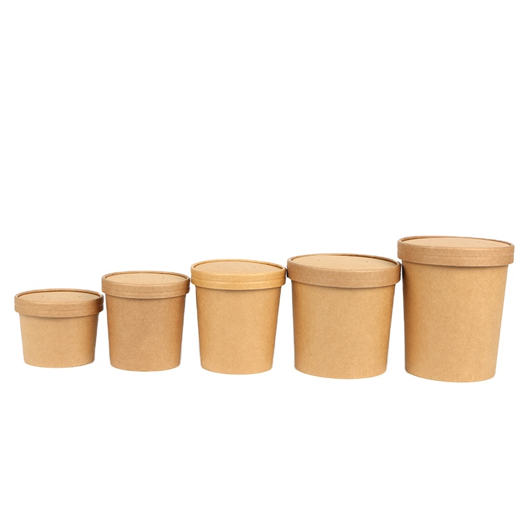 food grade pe coated kraft paper greaseproof paper soup bowl for hot products