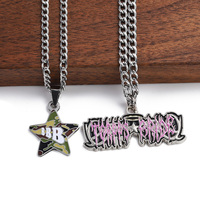 2024 nouvelle mode bijoux colliers personnalisé or argent plaqué émail collier pendentif Logo 2d 3D lettre filles femmes collier
