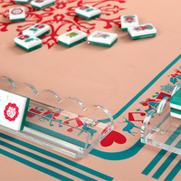 Tuiles de Mahjong Américaines Originales de Noël, Design Pailleté Thème Noël, Tuiles de Mahjong Gravées, Divertissement Intérieur