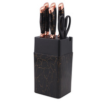 7 pièces ensemble de couteaux de cuisine multifonctionnel en acier inoxydable avec porte-couteau couteaux à fruits pour couper ensemble blanc