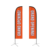 Drapeau publicitaire en polyester écologique avec impression par sublimation, couleur personnalisée, cadre en aluminium pour utilisation en extérieur sur la plage