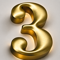 Lettres en relief 3D dorées non éclairées en acier inoxydable, étanches IP65, laquées, forme personnalisée, pour enseigne murale