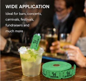 Etiquetas de Papel Recubierto Impresas Flexográficamente, Perforadas y Fáciles de Desprender, para Bebidas en Rollo Verde, 2x1 Pulgadas, para Publicidad de Eventos - Product Image 6