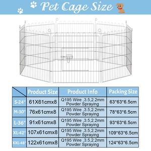 Corralito de alambre de metal para mascotas para conejos, cachorros, gatos, perros, valla plegable para perros al aire libre con cubierta superior - Product Image 6