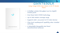 Point d'Accès Wi-Fi d'Extérieur Grandstream GWN7630LR Haute Performance Longue Portée