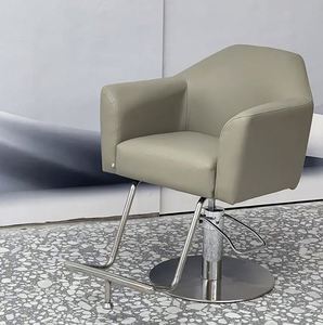 Le fauteuil de meubles de salon de coiffure haut de gamme peut tourner et soulever la chaise de barbier en métal d'acier inoxydable - Product Image 4