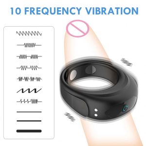 10 Snelheden Verstelbare Penis Ringen Vibrators <span class=keywords><strong>Cock</strong></span> <span class=keywords><strong>Ring</strong></span> Voor Mannen Masturbators Seksspeeltjes Penis Massager - Product Image 6