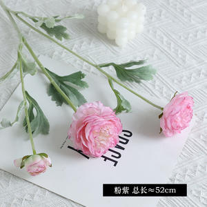 Fleurs artificielles <span class=keywords><strong>de</strong></span> pivoine premium floquées, 3 tiges, <span class=keywords><strong>lotus</strong></span>, accent décoratif pour la maison, salon, chambre, étagère, centre <span class=keywords><strong>de</strong></span> table - Product Image 6