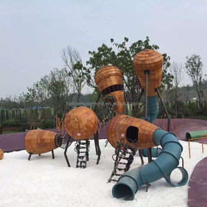 Toboganes al aire libre para niños, juegos recreativos al aire libre, equipo de suelo de juegos de madera - Product Image 2