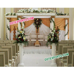 เสาโรมันสำหรับงานแต่งงาน ทำจากไฟเบอร์กลาส ชุดเสาโรมัน 6 เสา ผู้ผลิตมันดาปงานแต่งงานแบบอินเดีย ของตกแต่งงานอีเว้นท์ในสหรัฐอเมริกา - Product Image 1