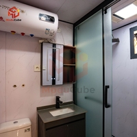 Moducube 40 pieds, maison préfabriquée de luxe moderne, type cabane, avec toilettes, bureau