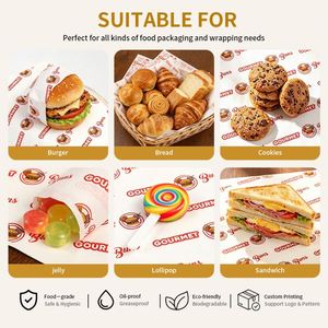 Custom Eco-Friendly Disposable Biodegradable Waterproof <b>Burger</b> Food Grade Grease Proof <b>Paper</b> <b>Wrapping</b> - Product Image 6