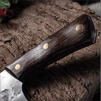 Couteau de cuisine chinois en acier forgé à haute teneur en carbone, manche en bois de wengé, écologique, fait main, lame pleine longueur, couteau de chef