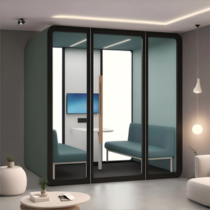 Cabine de travail en aluminium pour 6 personnes, <span class=keywords><strong>espace</strong></span> de travail privé, cabine insonorisée, cabine de réunion, cabine téléphonique - Product Image 4