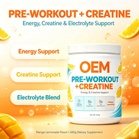 Pré-entraînement Créatine 200mg Caféine 3g Électrolytes Manguère citronnée 435g