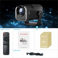 Proyector Inteligente HY320mini LED 4K Ultra HD Portátil con Android 13, 200 Lúmenes, Tiro Corto, para Cine y TV en Casa