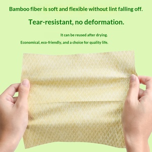 Xiangmianba Lingettes jetables en fibre <span class=keywords><strong>de</strong></span> bambou, en boîte, épaissies, extra larges, douces, double usage (sèches et humides) pour le visage - Product Image 4